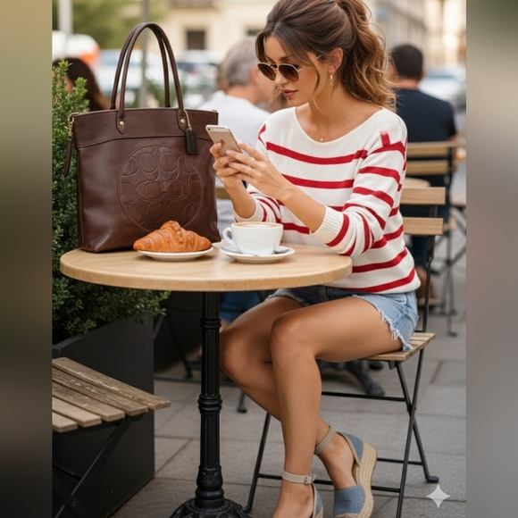 Coach Laura  Dark Brown Leather Tote #18336 - Picture 2 of 12